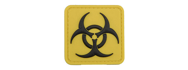 Biohazard Square PVC Patch (Color: Black and Yellow)