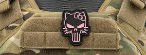 Tactical Hello Kitty PVC Patch (Color: Black/Pink)