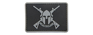 Molon Labe Spartan with Two Rifles PVC Patch (Color: Black)