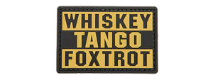 Whiskey Tango Foxtrot PVC Patch (Color: Yellow)