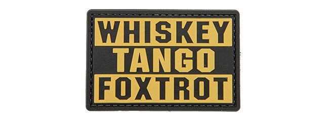 Whiskey Tango Foxtrot PVC Patch (Color: Yellow)