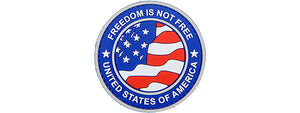 Round US Flag w/ Freedom is Not Free (Blue Version)