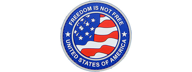 Round US Flag w/ Freedom is Not Free (Blue Version)