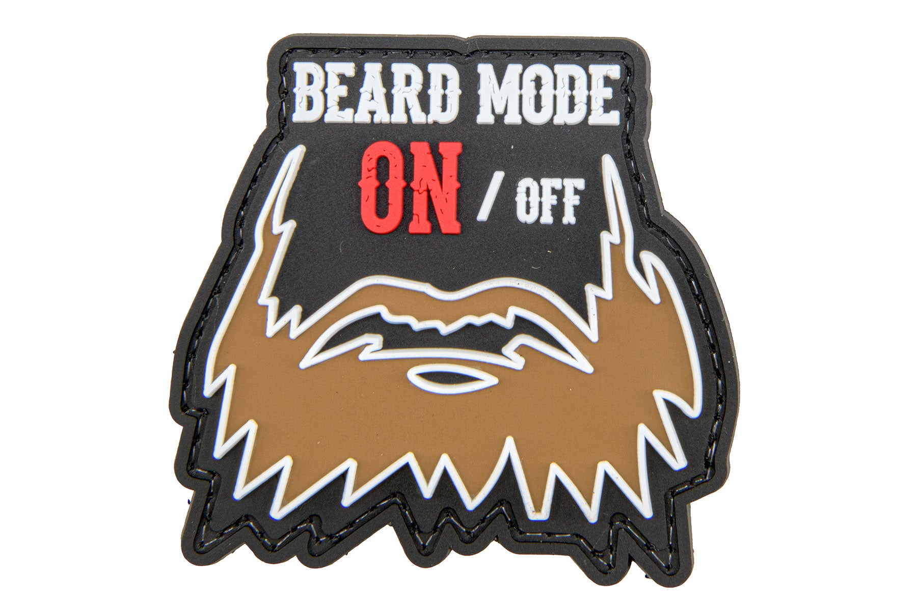 Beard Mode On/Off PVC Patch (Color: Black)