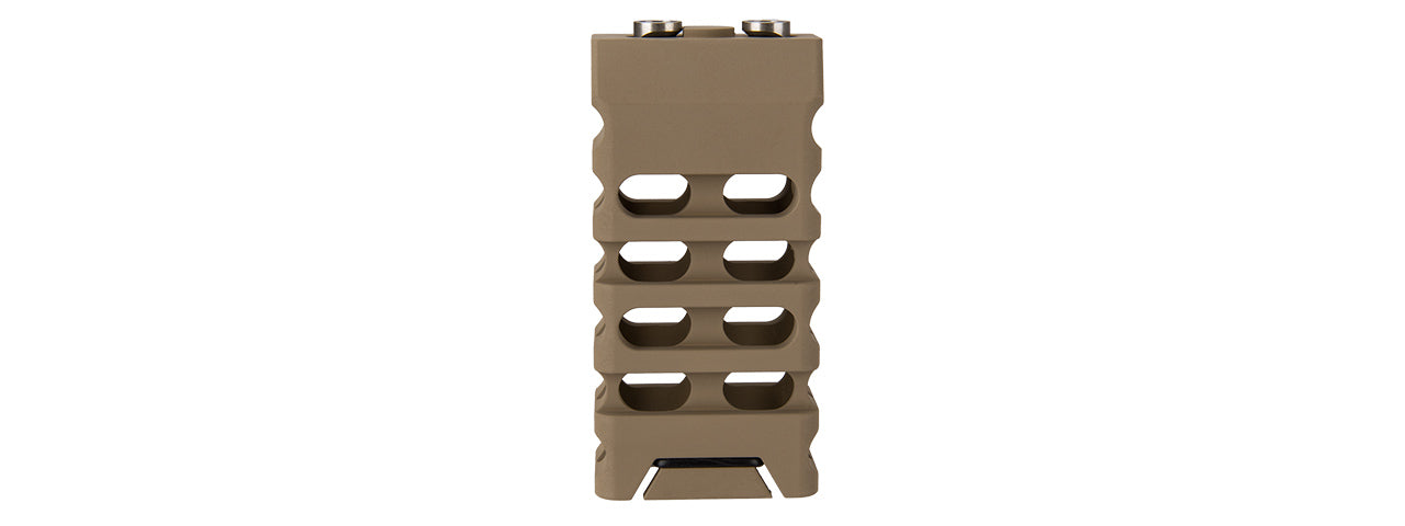 RANGER ARMORY SKELETONIZED STRAIGHT CUT KEYMOD SHORT VERTICAL FORWARD GRIP (TAN)