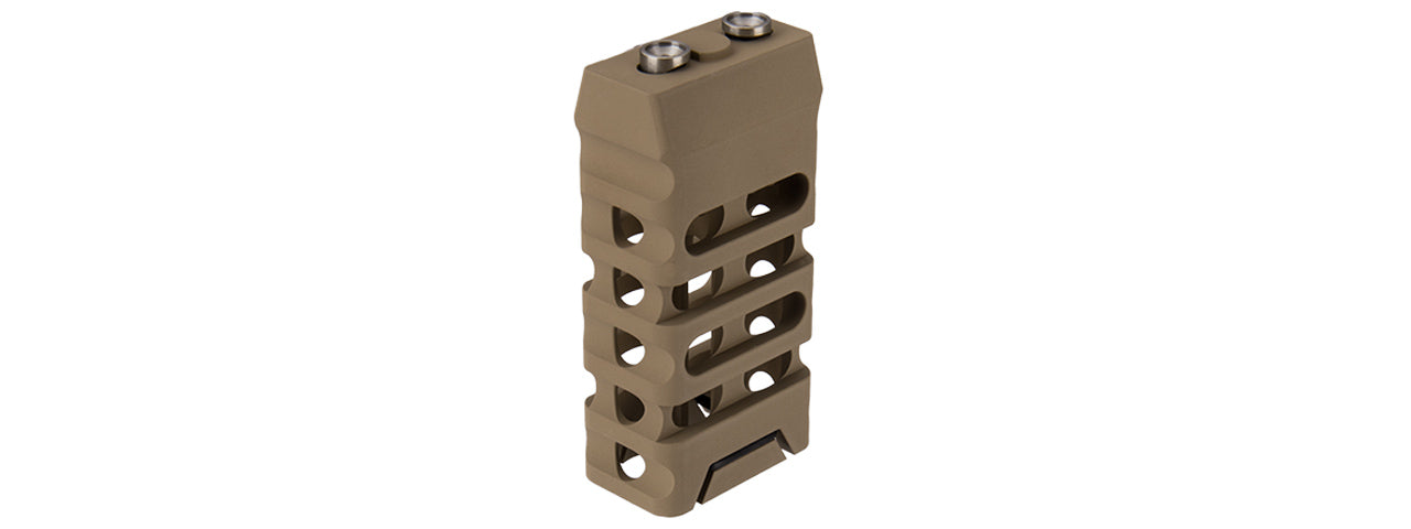 RANGER ARMORY SKELETONIZED STRAIGHT CUT KEYMOD SHORT VERTICAL FORWARD GRIP (TAN)