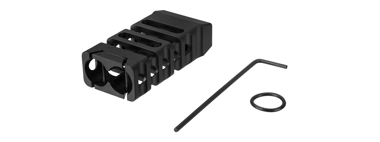 RANGER ARMORY SKELETONIZED KEYMOD SHORT VERTICAL FORWARD GRIP - STRAIGHT CUT (BLACK)