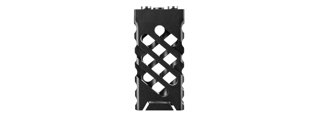 RANGER ARMORY SKELETONIZED KEYMOD SHORT VERTICAL FORWARD GRIP - CROSS CUT (BLACK)