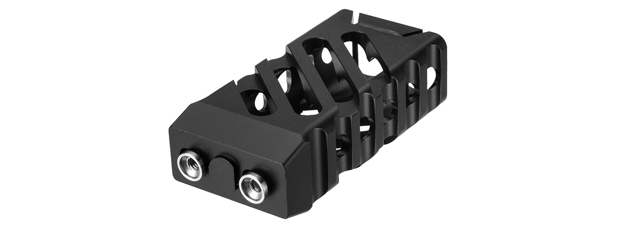 RANGER ARMORY SKELETONIZED KEYMOD SHORT VERTICAL FORWARD GRIP - CROSS CUT (BLACK)