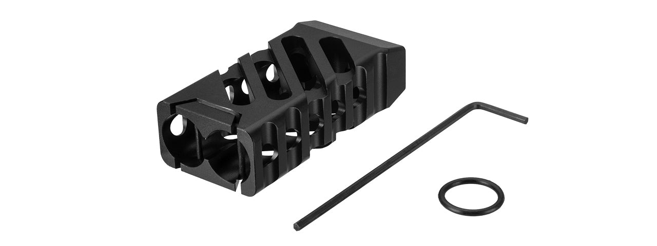 RANGER ARMORY SKELETONIZED KEYMOD SHORT VERTICAL FORWARD GRIP - CROSS CUT (BLACK)