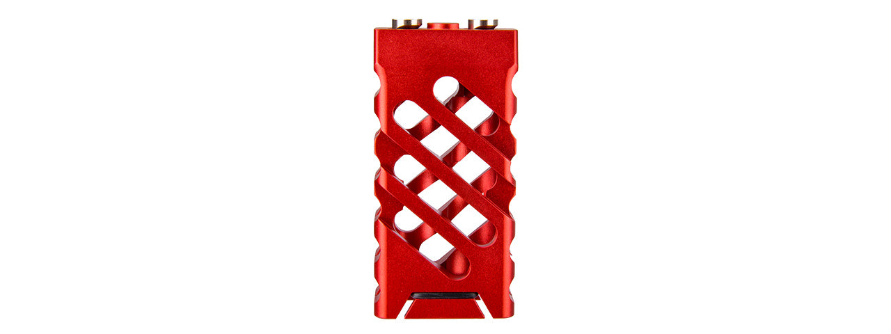 RANGER ARMORY SKELETONIZED STRAIGHT CUT KEYMOD SHORT VERTICAL FORWARD GRIP (RED)