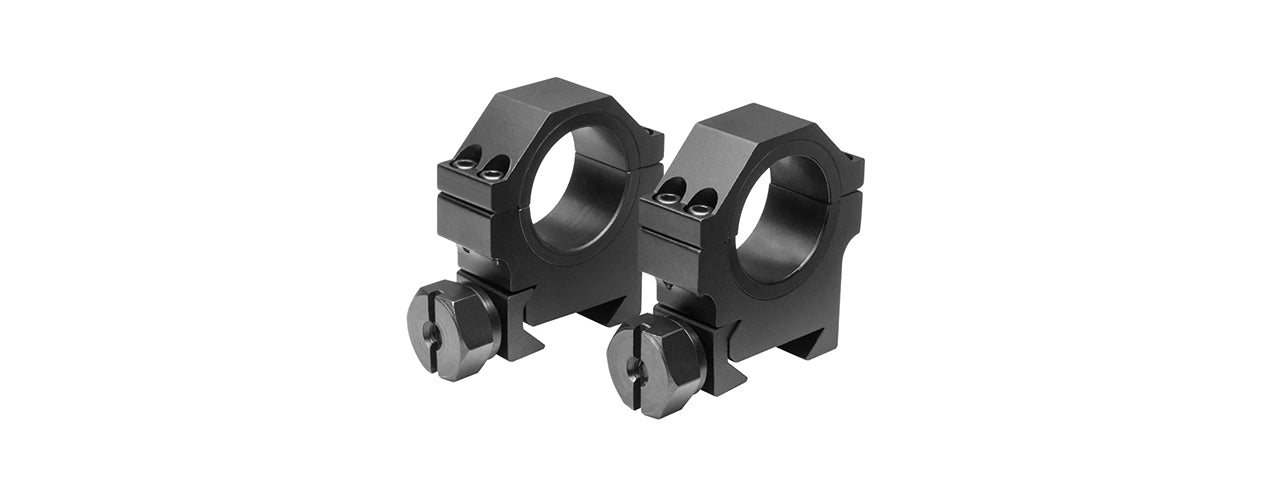 NCSTAR ALUMINUM 30MM WEAVER STYLE RING 0.9H - BLACK