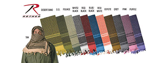 ROTHCO TACTICAL MULTI-PURPOSE SHEMAGH SCARF - BLACK & WHITE