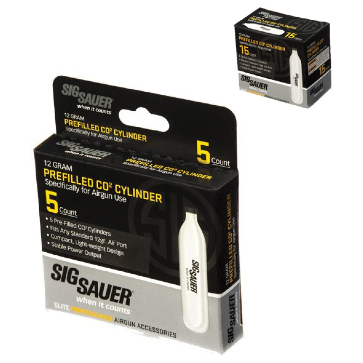 Sig Sauer 12g CO2 Cartridges for Air Guns / Airsoft - 5 Pack