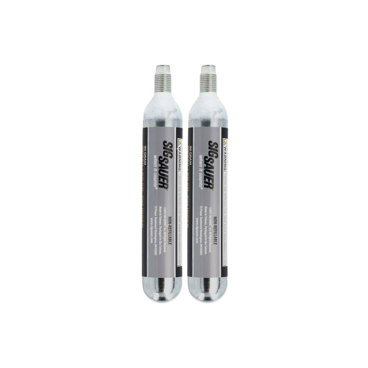 Sig Sauer 90g CO2 Cylinders for Airgun, Paintball, Airsoft (Pack of 2)