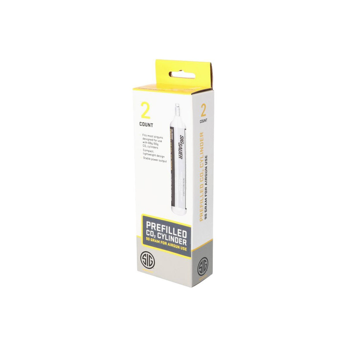 Sig Sauer 90g CO2 Cylinders for Airgun, Paintball, Airsoft (Pack of 2)