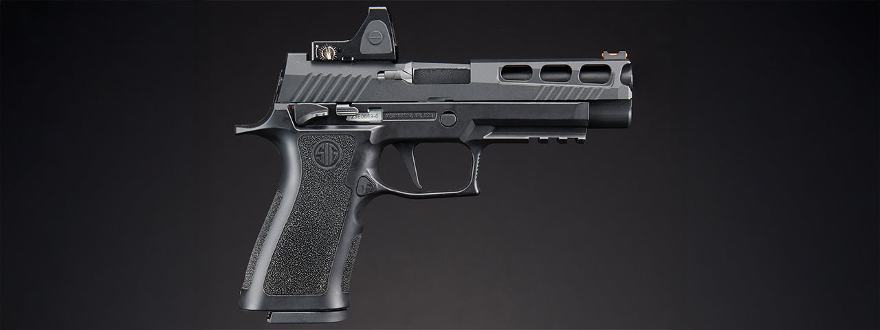 Sig Sauer Proforce P320 XCarry GBB Pistol w/ PH+ P320/M17 Slide & Lancer Tactical Red Dot Reflex Sight - (Black)