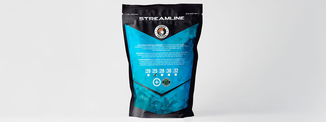 Lancer Tactical 4000 Round 0.25g Streamline Competition Grade Outdoor -Tracer BBs (Color: Green)