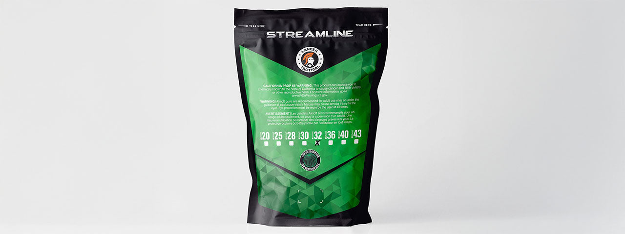 Lancer Tactical 3125 Round 0.32g Streamline Competition Grade Outdoor BBs (Color: White)