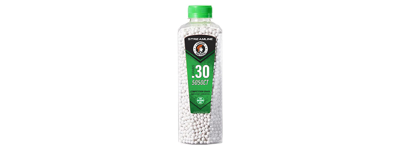 Lancer Tactical 5050 Round 0.30g Streamline Competition Grade Outdoor BB Bottle (Color: White)