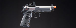 KLI KL-92 AI Optic Ready Silver Version 6mm Dual Power CO2/Gas Blowback Airsoft Pistol Red Dot Combo - (Silver)