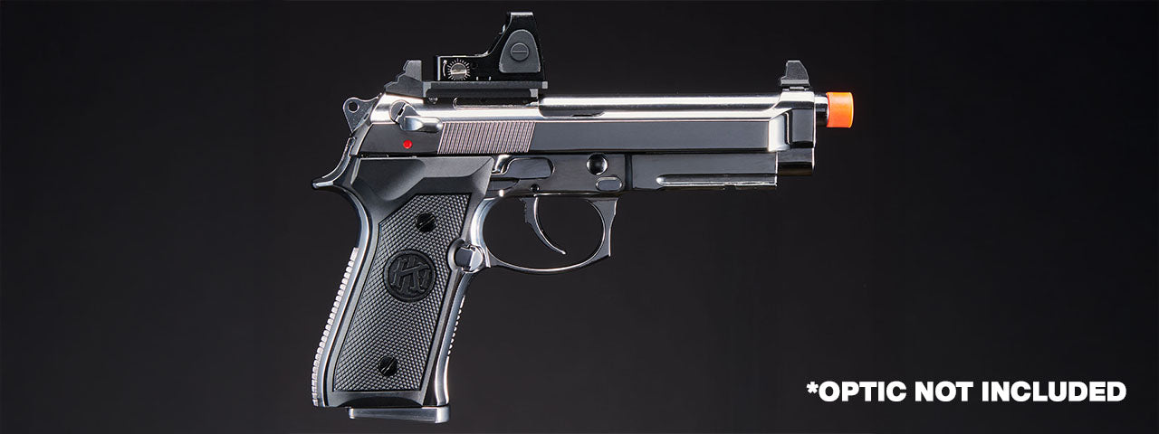 KLI KL-92 AI Optic Ready Silver Version 6mm Dual Power CO2/Gas Blowback Airsoft Pistol - (Silver)