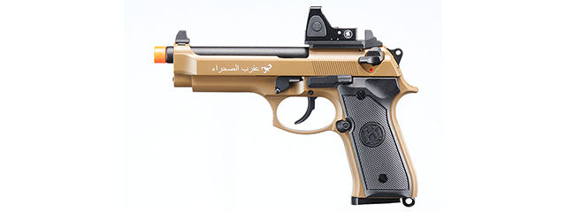 KLI KL-92 SAHARA Limited Edition 6mm Dual Power CO2/Gas Blowback Airsoft Pistol Red Dot Combo - (Tan)