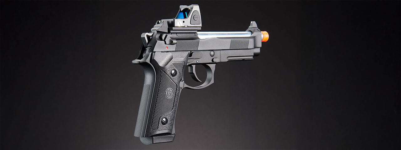 KLI KL-92 Elite IA Optic Ready 6mm Dual Power CO2/Gas Blowback Airsoft Pistol Red Dot Combo - (Black)