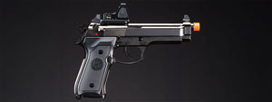 KLI KL-92 Fusion Optic Ready 6mm Dual Power CO2/Gas Blowback Airsoft Pistol Red Dot Combo - (Black/Gun Metal)