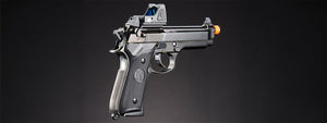 KLI KL-92 Fusion Optic Ready 6mm Dual Power CO2/Gas Blowback Airsoft Pistol Red Dot Combo - (Black/Gun Metal)