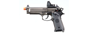 KLI KL-92 Fusion Optic Ready 6mm Dual Power CO2/Gas Blowback Airsoft Pistol Red Dot Combo - (Black/Gun Metal)
