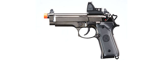 KLI KL-92 Fusion Optic Ready 6mm Dual Power CO2/Gas Blowback Airsoft Pistol Red Dot Combo - (Black/Gun Metal)