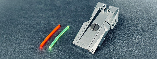Dr. Black Aluminum Fiber Optic Rear Sight for TM Hi-CAPA 5.1 GBB Pistols - (Gray)