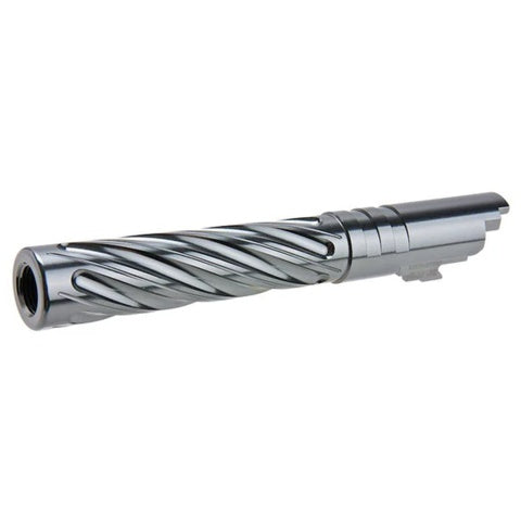 Dr. Black CNC Aluminum Spiral Storm Outer Barrel For TM Hi-CAPA 4.3 GBB Pistols - GRAY
