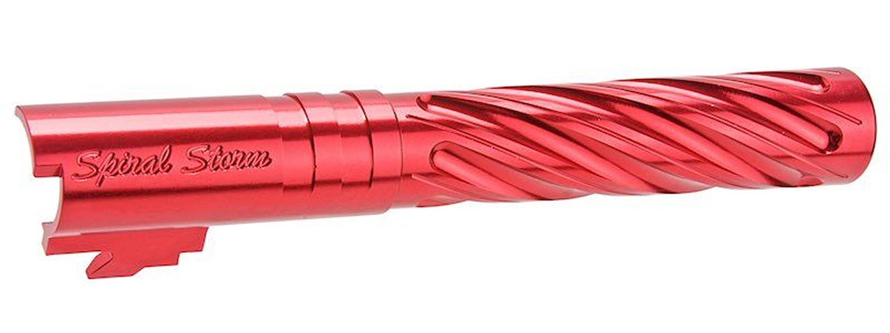 Dr. Black CNC Aluminum Spiral Storm Outer Barrel For TM Hi-CAPA 5.1 GBB Pistols - (Red)