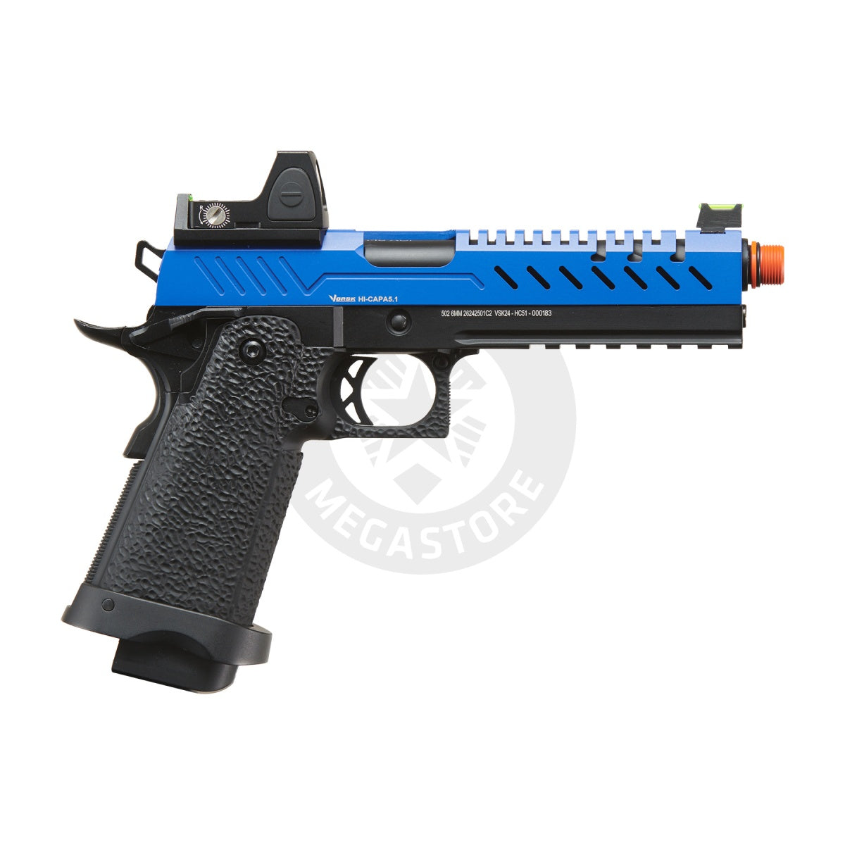 Vorsk Hi-Capa 5.1 GBB Pistol w/ Red Dot Sight - (Blue/Black)