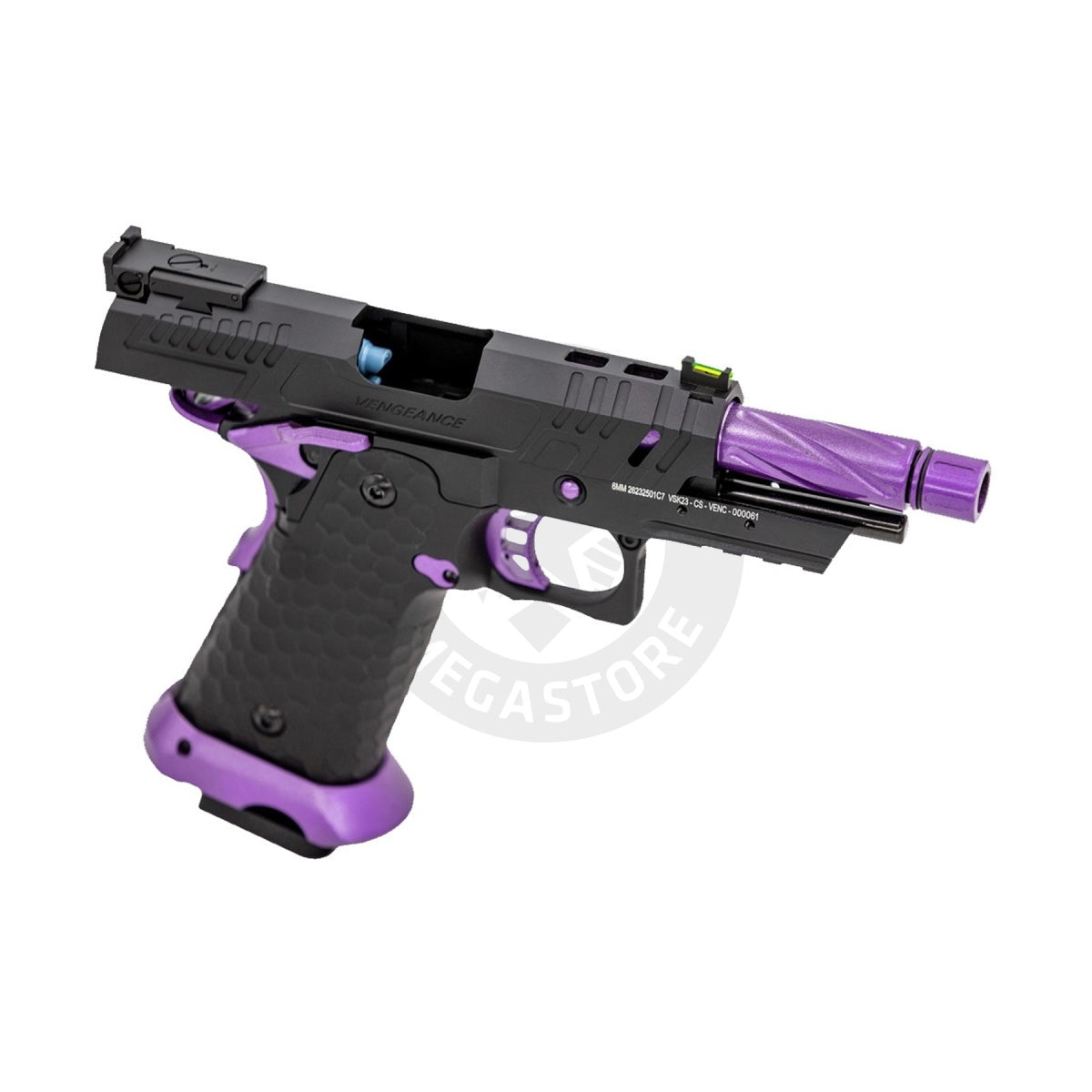 Vorsk Hi-Capa CS Vengeance 3.8 Compact GBB Pistol - BLACK/BLUE