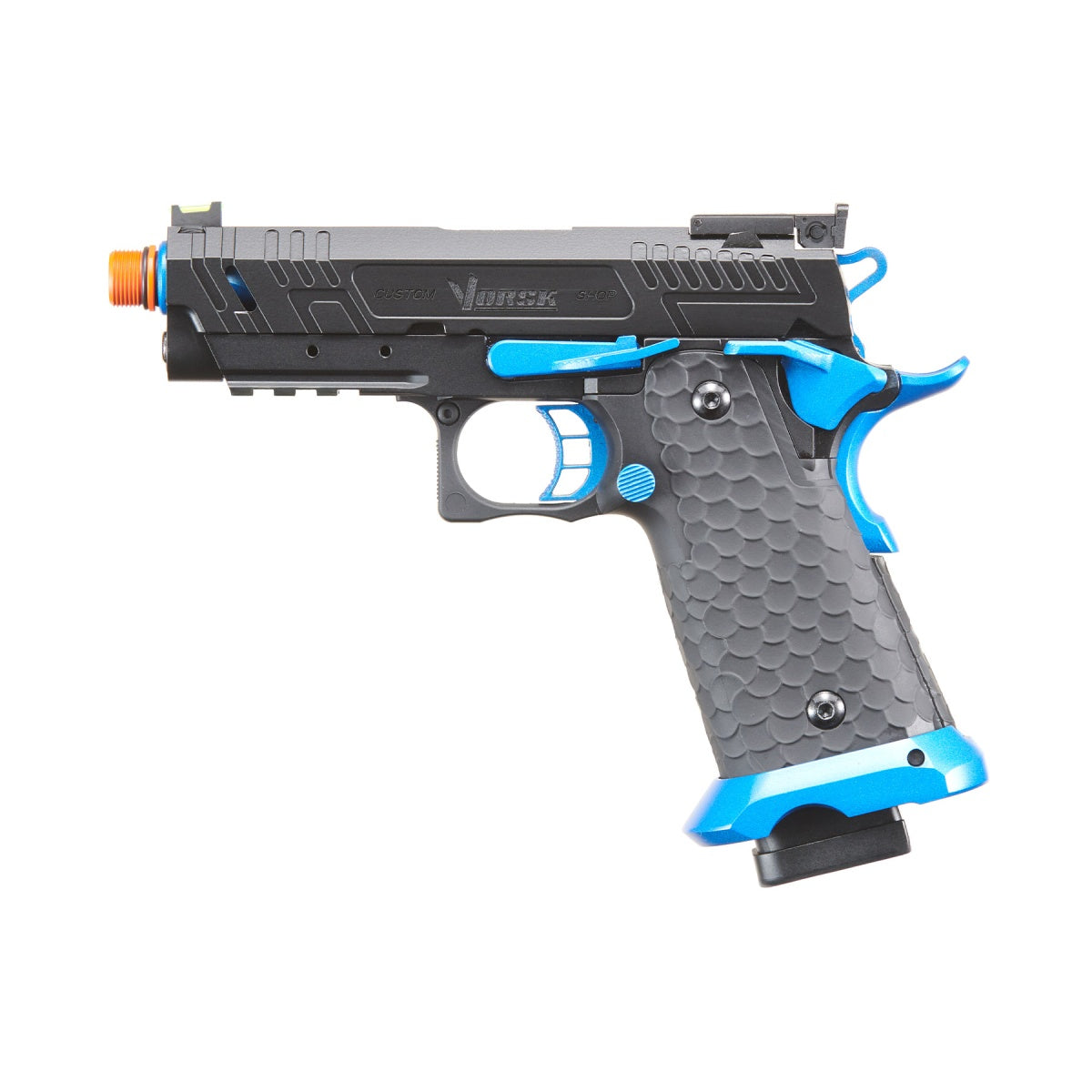 Vorsk Hi-Capa CS Vengeance 3.8 Compact GBB Pistol - BLACK/BLUE