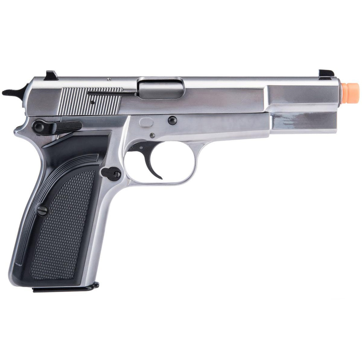 WE Tech Hi-Power Browning MK3 Gas Blowback Airsoft Pistol (Color: Silver)