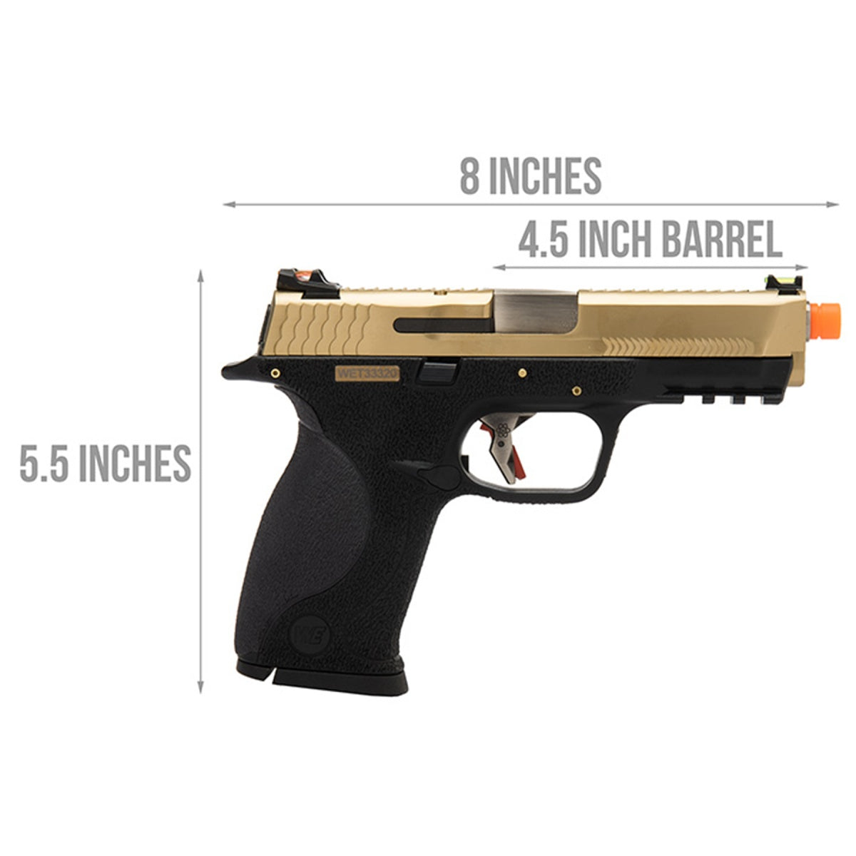 WE Tech Big Bird W.E.T Full Metal Gas Blowback Airsoft Pistol (TITANIUM GOLD)