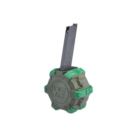 WE-Tech Drum Magazine for 1911 Gas Blowback Airsoft Pistols (Color: OD Green)