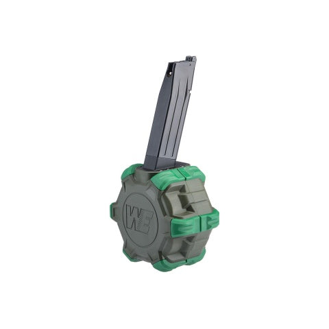 WE-Tech Drum Magazine for Hi-Capa 5.1 Gas Blowback Airsoft Pistols (Color: OD Green)