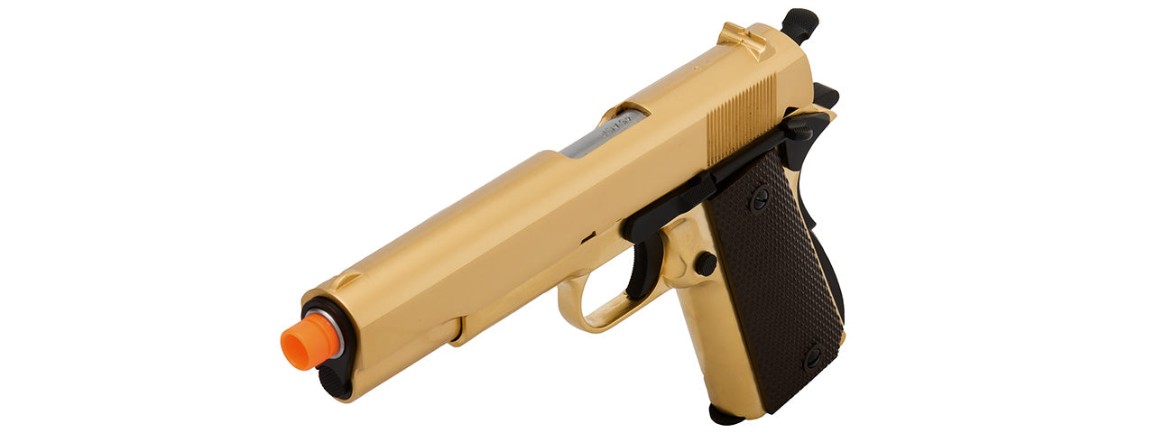 WE Tech 1911 A1 Gold Plated Airsoft Gas Blowback Pistol (GOLD )