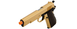 WE Tech 1911 A1 Gold Plated Airsoft Gas Blowback Pistol (GOLD )