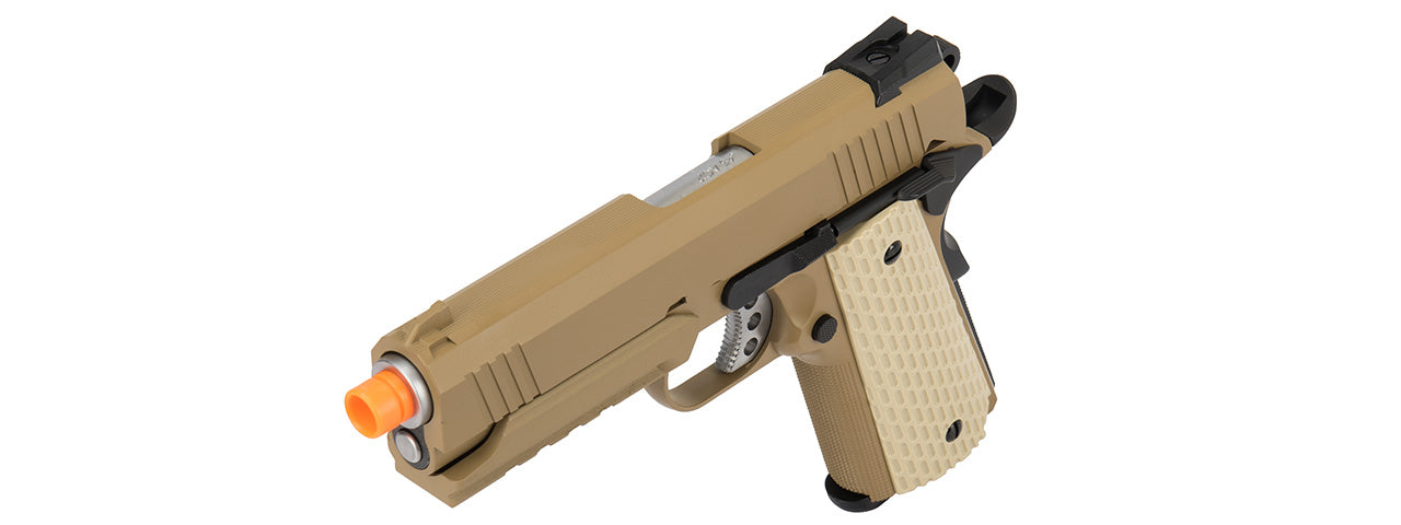WE Tech Kimber Style 1911 Gas Blowback Airsoft Pistol (TAN)