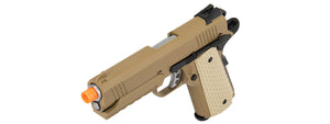 WE Tech Kimber Style 1911 Gas Blowback Airsoft Pistol (TAN)