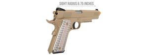 WE Tech Full Metal 1911 M45A1 Gas Blowback Airsoft Pistol (TAN)