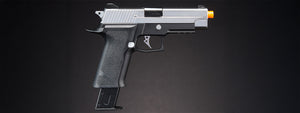 WE Tech Full Metal P-Virus Two-Tone Gas Blowback Airsoft Pistol (BLACK/SILVER)