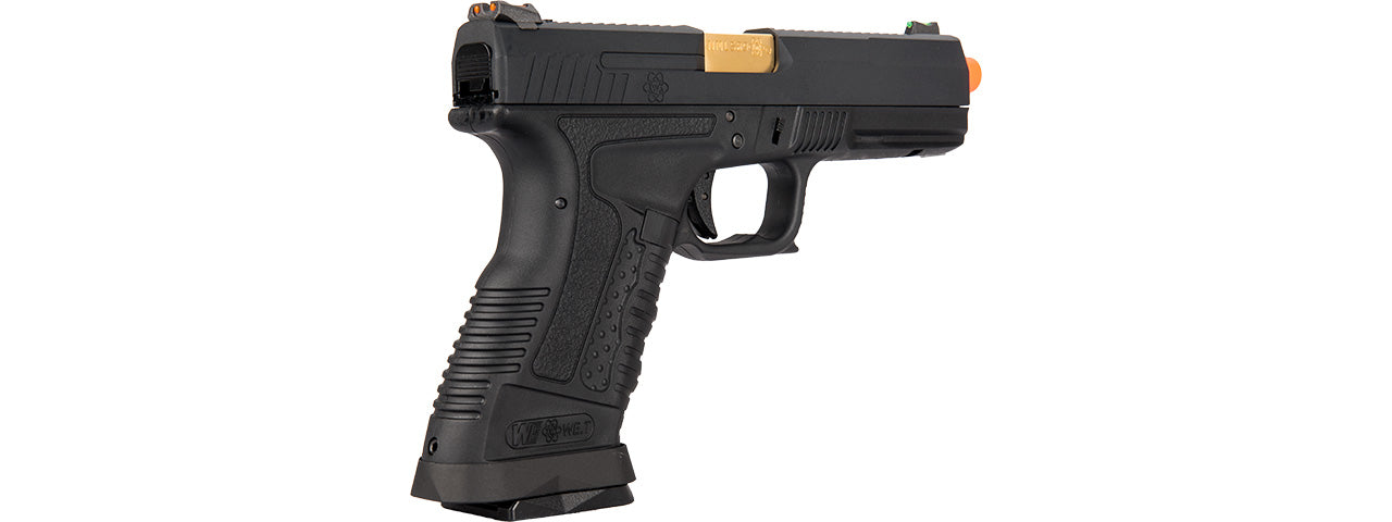 GP1799 T1 Gas Blowback Airsoft Pistol - BLACK / GOLD BARREL