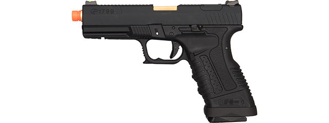 GP1799 T1 Gas Blowback Airsoft Pistol - BLACK / GOLD BARREL